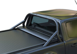 Schwarzer Matt Sport-Design-Überrollbügel (Roll bar) aus eineinhalb Teilen (RB 4061 INOX BLACK)